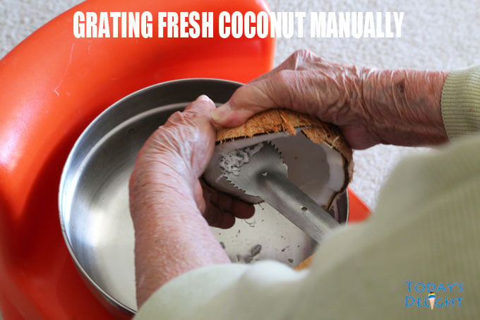 how to grate fresh coconut