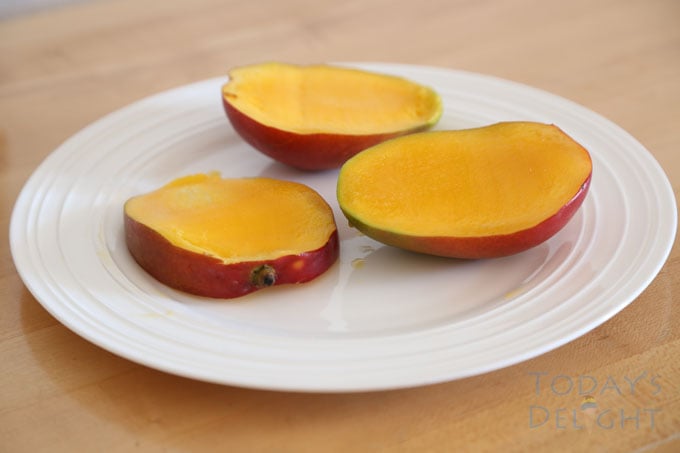 Cutting a mango