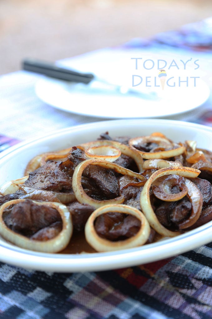 filipino bistek recipe made with pork at today's delight