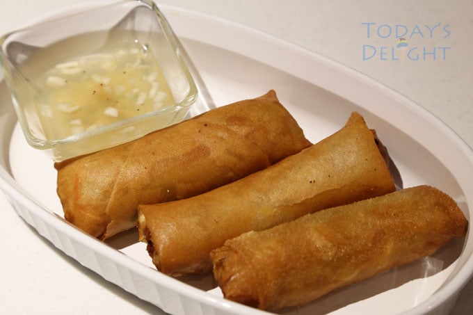 lumpiang togue made with mung bean sprout & other veggies at today's delight