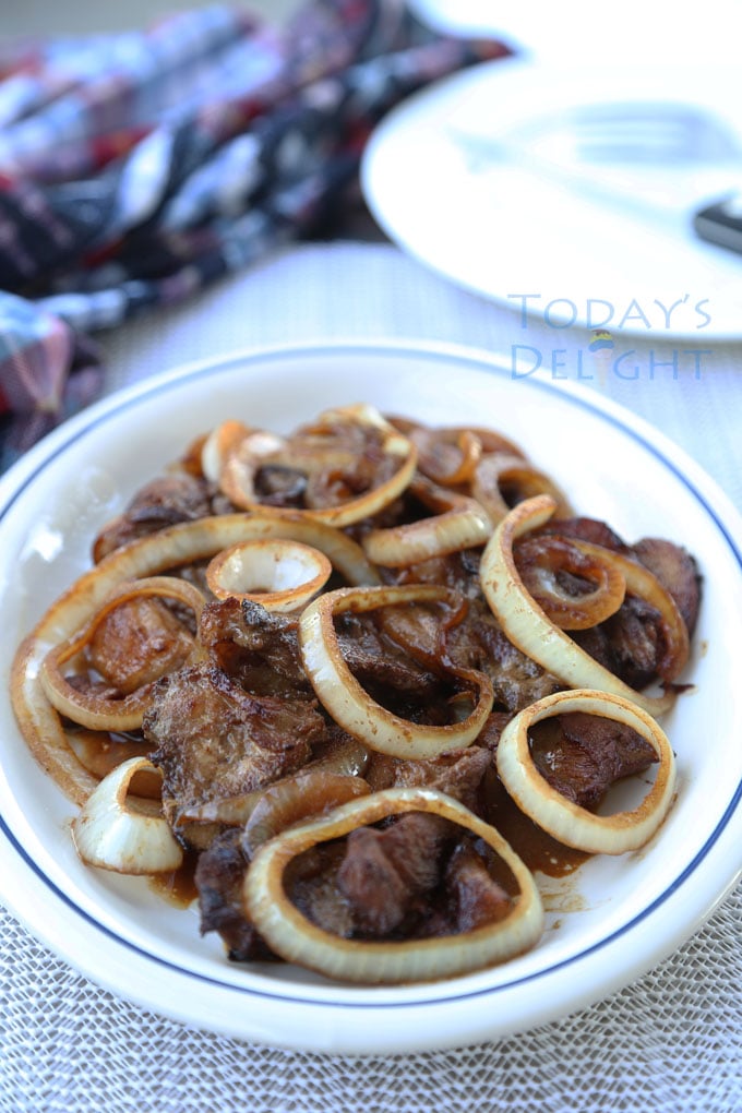 pork bistek marinated in lemon and soy sauce at today's delight