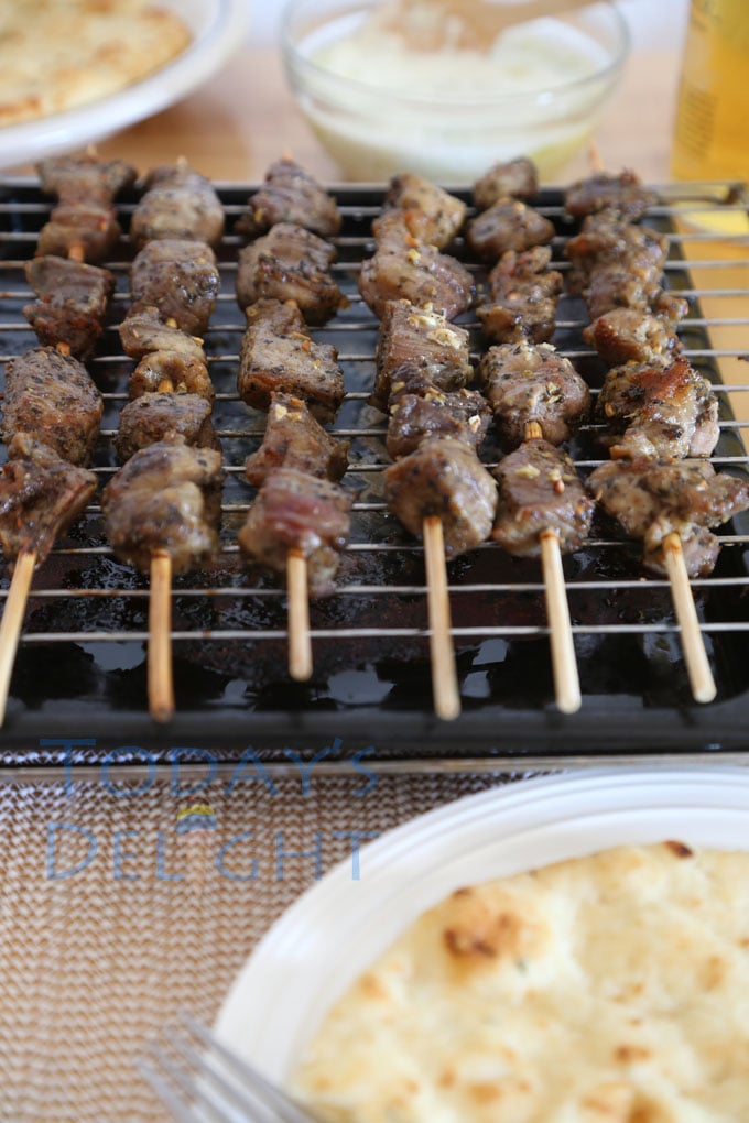 pork souvlaki cooked in oven