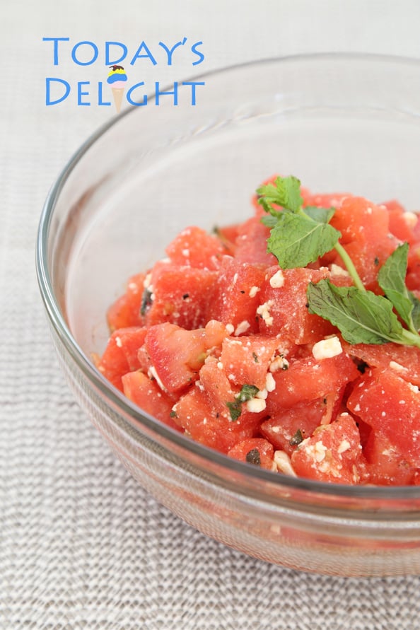 Watermelon, Feta and Tomato Salad is Today's Delight