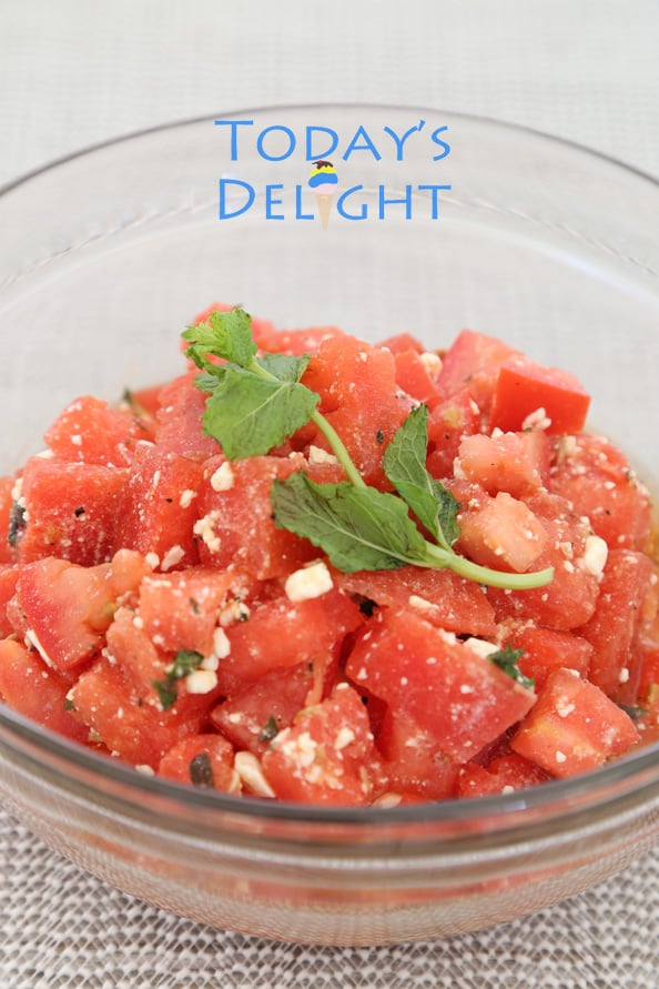 Watermelon, Feta and Tomato Salad Recipe is Today's Delight