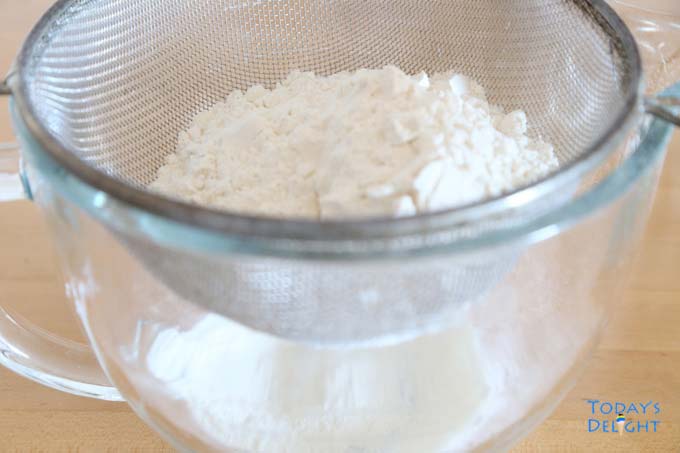 Sift flour.