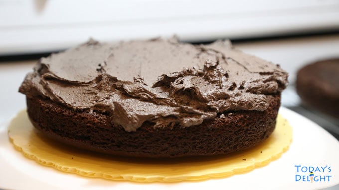 Icing on cake layer.