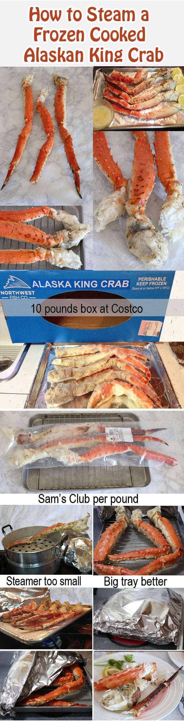 steps on steaming frozen crab legs is Today's Delight