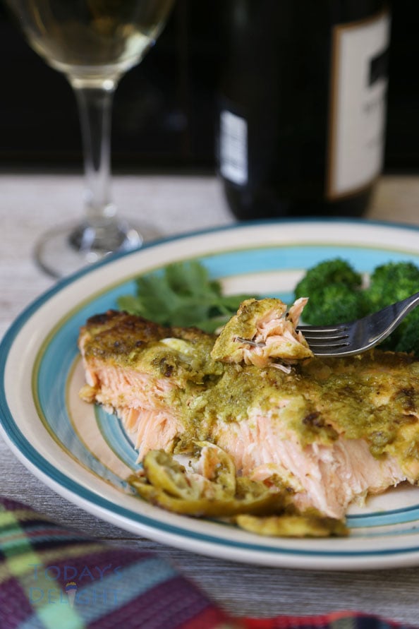 salmon with lime, cilantro and jalapeno recipe is Today's Delight