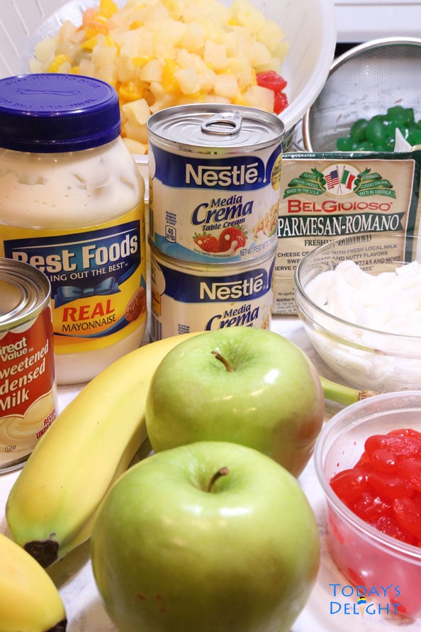 creamy Fruit Salad Filipino style with cheese is Today's Delight