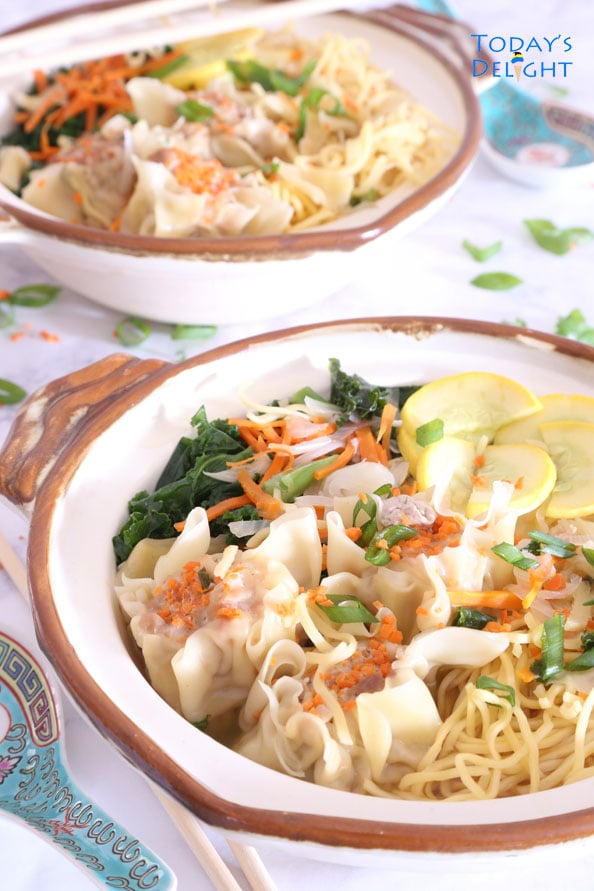 Homemade wonton noodle soup is Today's Delight