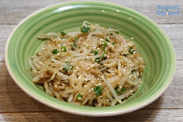 Korean Kongnamul Muchim also known as Korean Seasoned Bean Sprouts