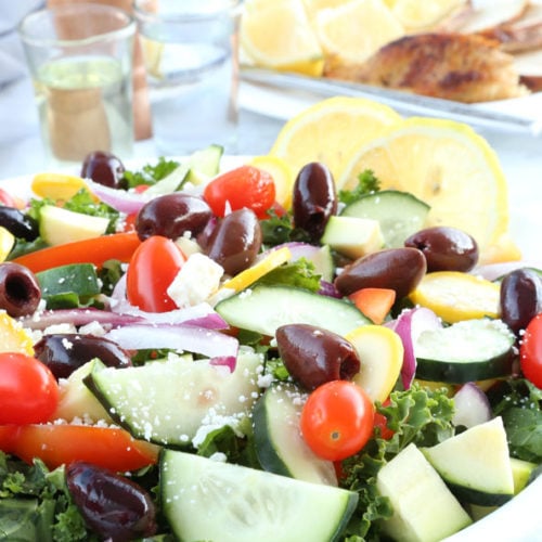 Mediterranean Kale Salad with Kalamata Olives and Feta is one delicious salad.
