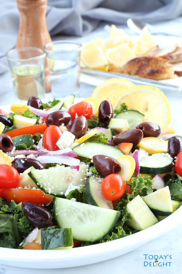 Mediterranean Kale Salad with Kalamata Olives and Feta is one delicious salad.