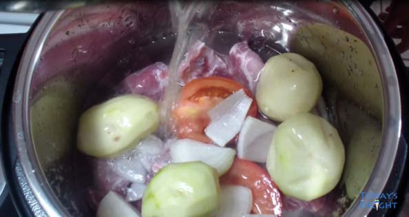 Ingredients of Sinigang na Baboy cooked in an instant pot is Today's Delight
