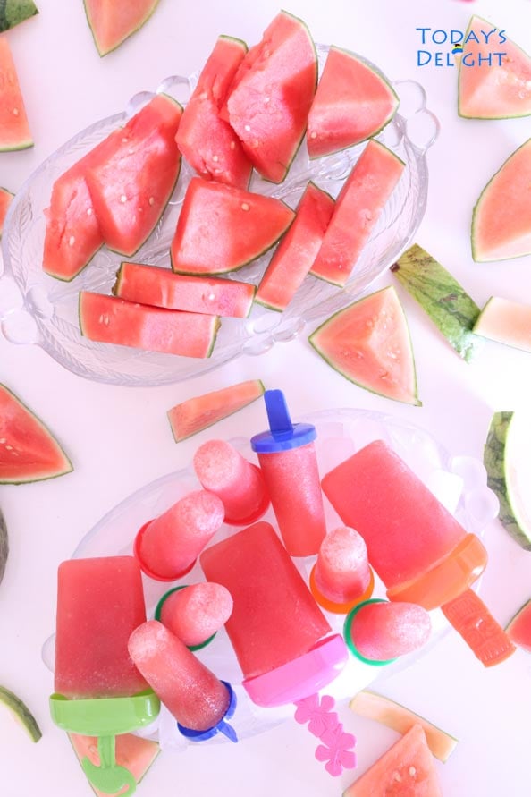 Today's Delight is Watermelon Popsicles that are easy to make.