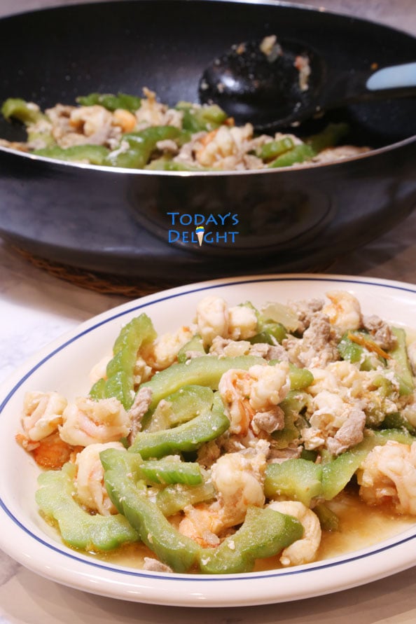 Ginisang Ampalaya with Pork, Shrimp and Egg is healthy dish and it is Today's Delight