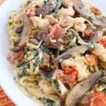 Shrimp Linguine with Spinach and Mussel is Today's Delight