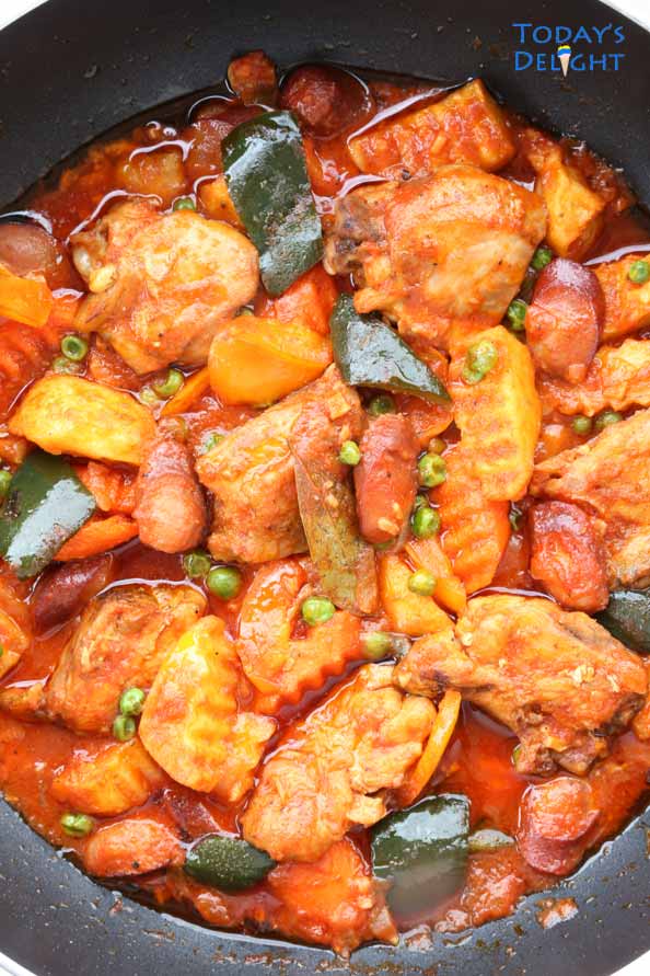 Chicken Afritada with vegetables is Today's Delight