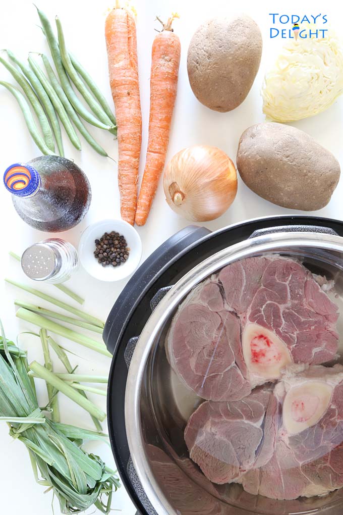 Beef Nilaga Ingredients to cook in instant pot
