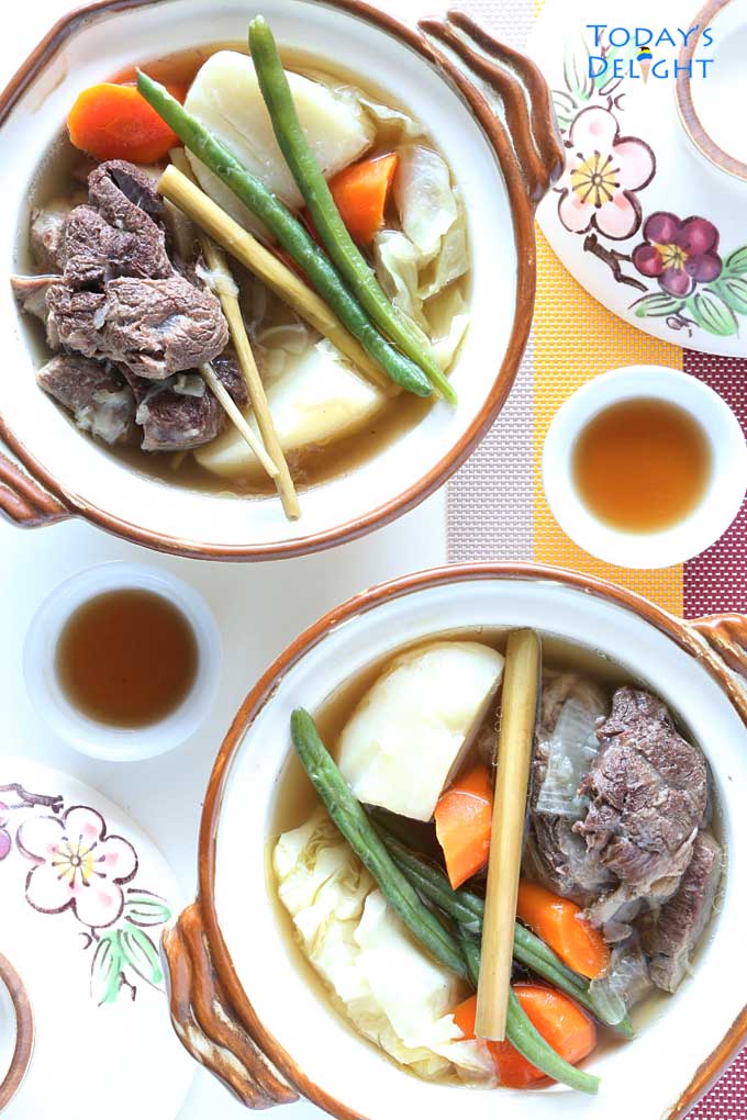 Filipino Beef Soup flavored with lemongrass is Today's Delight