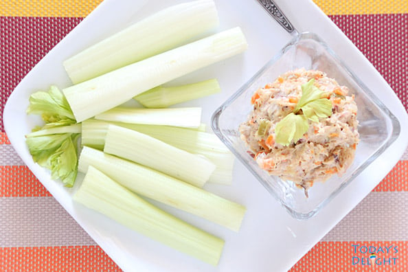 Celery with Chicken Spread