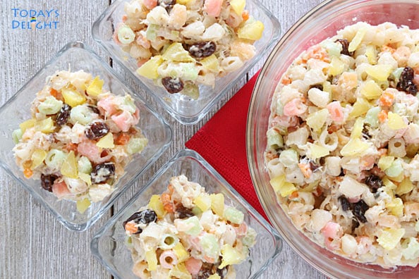 Filipino Macaroni Salad with Chicken Spread