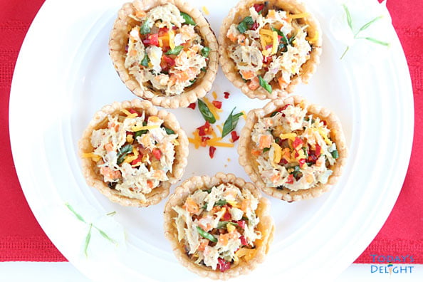 Mini Quiche stuffed with Chicken Spread