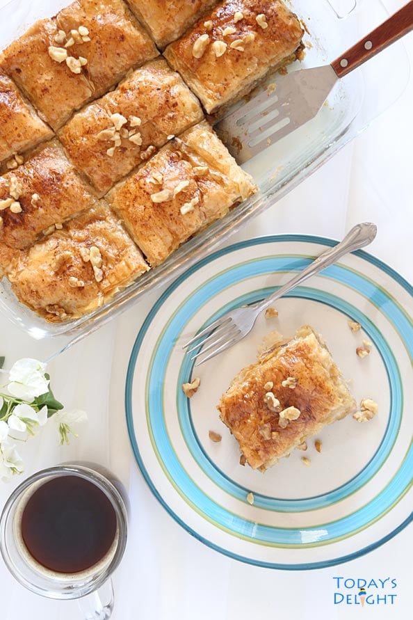 Plantain Baklava with Jackfruit & Walnut in Rum Syrup is Today's Delight