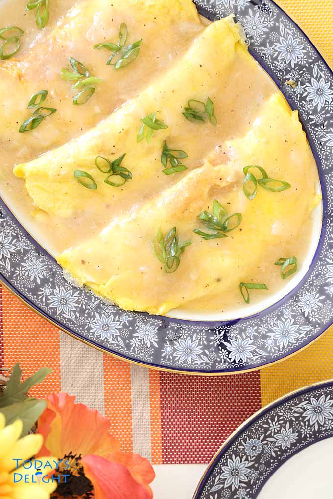 Plated Sayote Omelette with Pork and Shrimp (Bitter Gourd) is Today's Delight