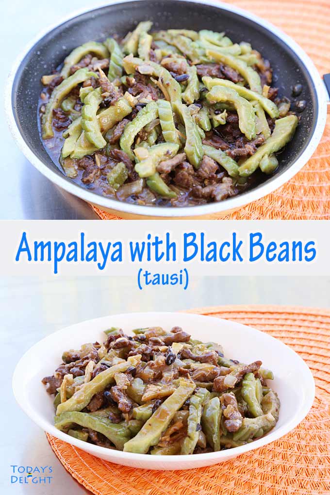 Ampalaya aslo known as bitter melon sauteed with black beans (tausi) and thinly sliced beef.