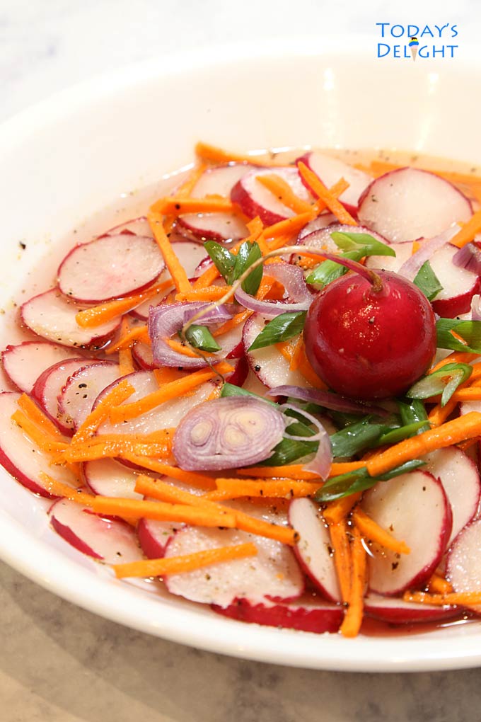 Asian Carrot Radish Salad is Today's Delight.