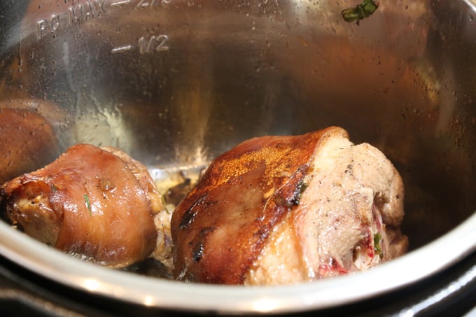 Seared pork hock.