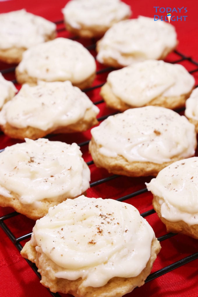 Eggnog cookies with eggnog frosting is Today's Delight.