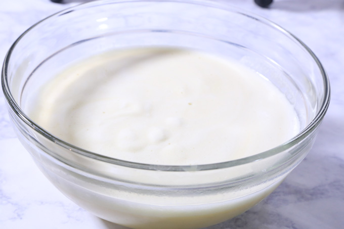 Eggnog mixture filling.