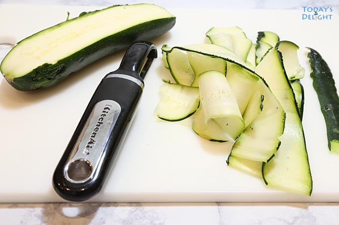 Sliced zucchini.