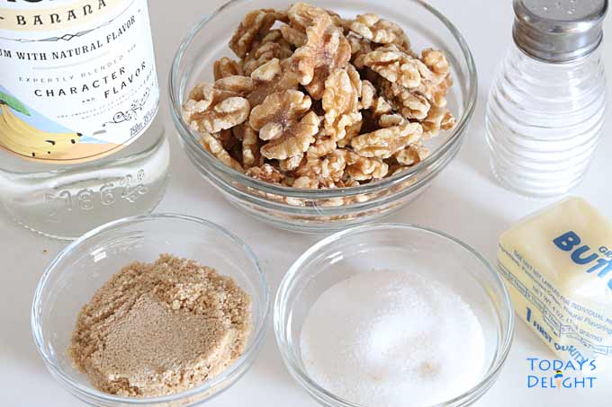Ingredient to make caramel walnuts.