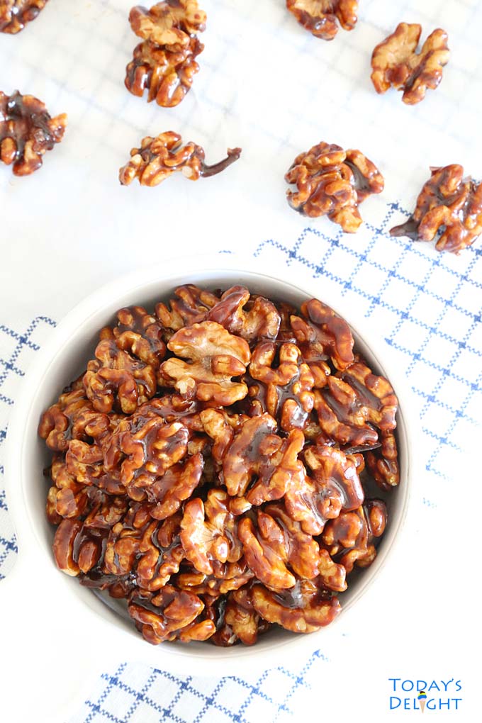 Butter Brown Sugar Candied Walnuts is Today's Delight.