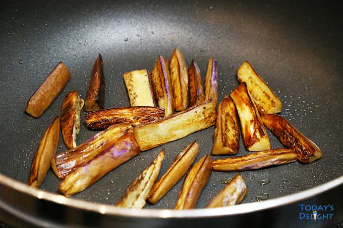 Pan fried eggplant.
