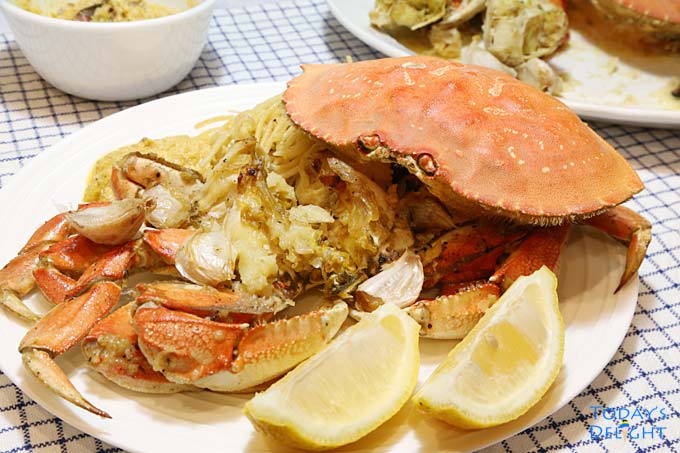 Garlic Butter Dungeness Crab - Lent Food Ideas.