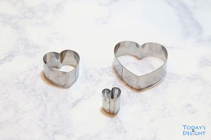 Heart shaped cookie cutters.