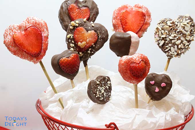 Heart Shaped Brownie Cake Pops in basket as gift.