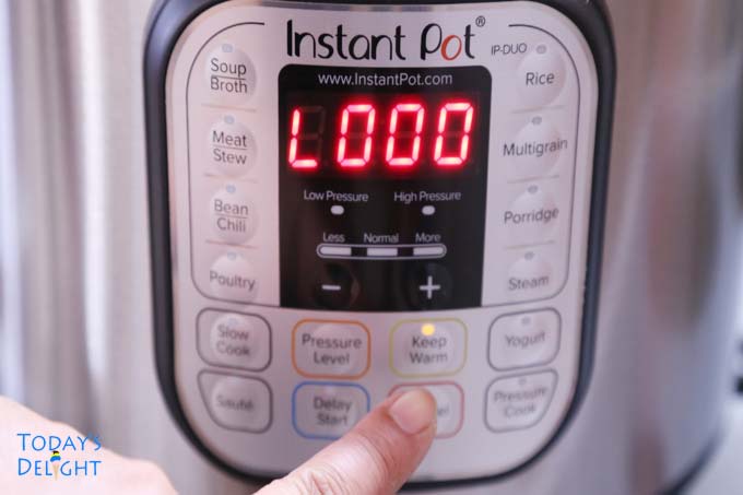 Cancel instant pot program when done.