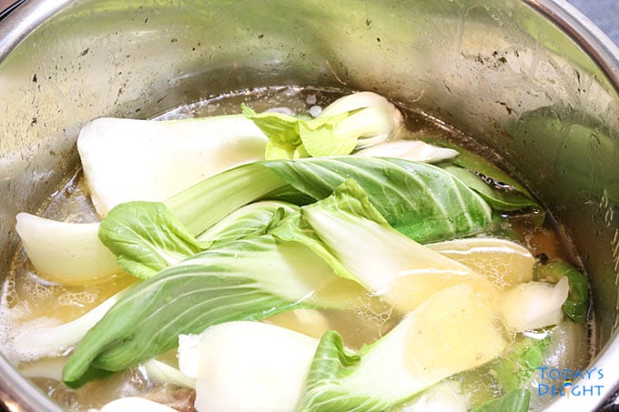 Add bok choy in instant pot pork nilaga.
