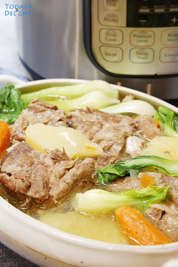 Instant Pot Pork Nilaga is a Filipino clear pork soup is Today's Delight.