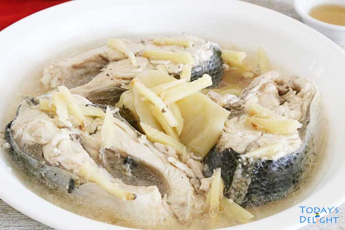Plated Paksiw na Bangus, a Filipino fish dish.