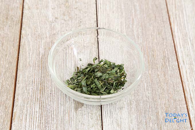 Chopped tarragon leaves.