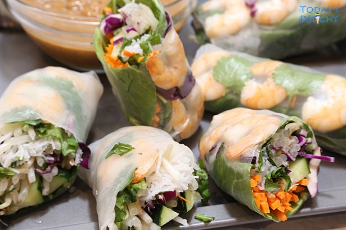 Vietnamese Fresh Spring Rolls with Peanut Sauce - Lent Food Ideas