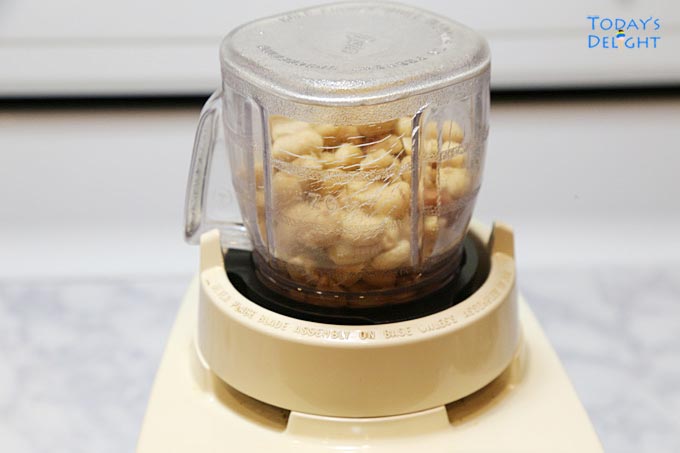 Peanuts with water in blender.