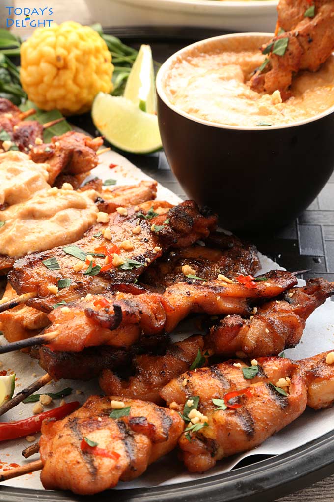 Thai Chicken Satay with Peanut Sauce is Today's Delight