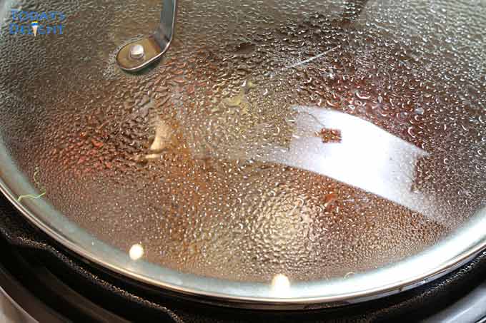 Cover instant pot with regular pot cover when simmering.